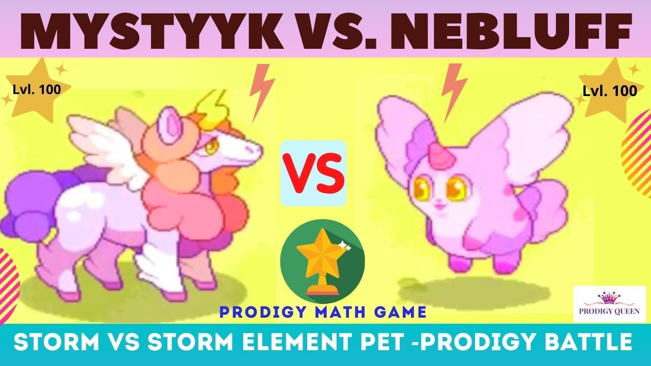PRODIGY MATH GAME | MYSTYYK level 100 Battling with NEBLUFF Pet Level 100  in Prodigy. Who will win?