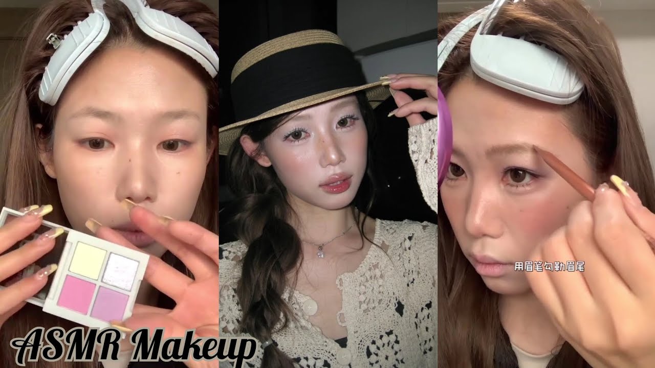 ASMR Makeup & Skincare tutorial 🎀 Satisfying Videos ♡ Aesthetic ✨️