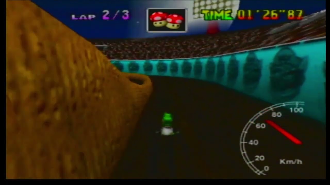 MK64 Time Trials Wario Stadium 3lap 3'50