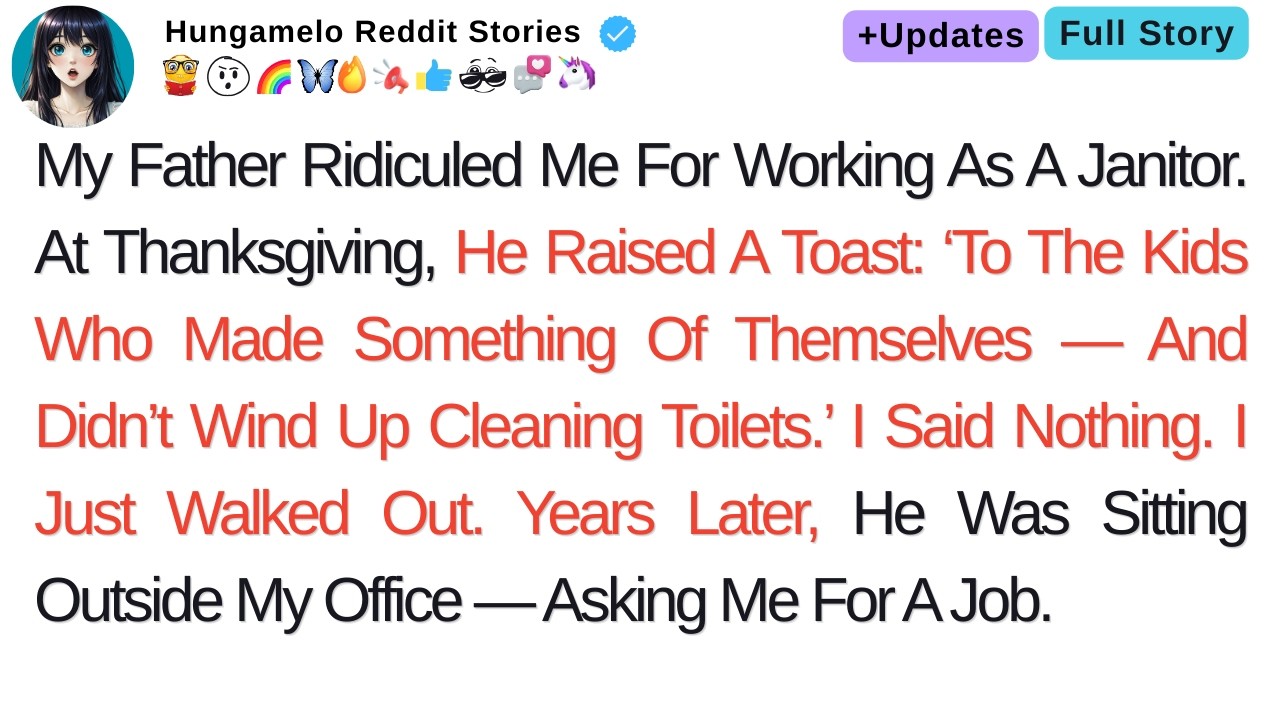 My Father Mocked Me for Being a Janitor—Then Raised a Toast at Dinner...