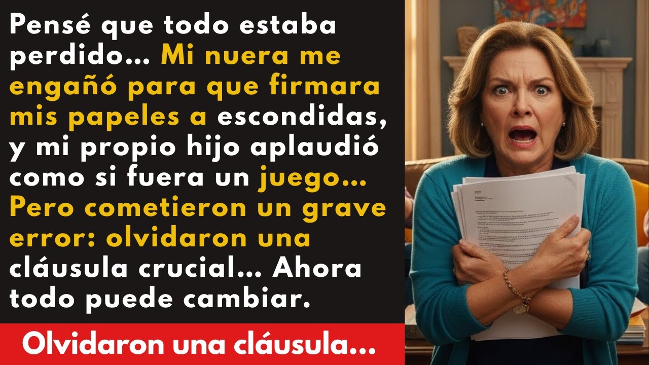 Mi nuera me hizo firmar mis papeles a escondidas y mi hijo aplaudió… pero olvidaron una cláusula…