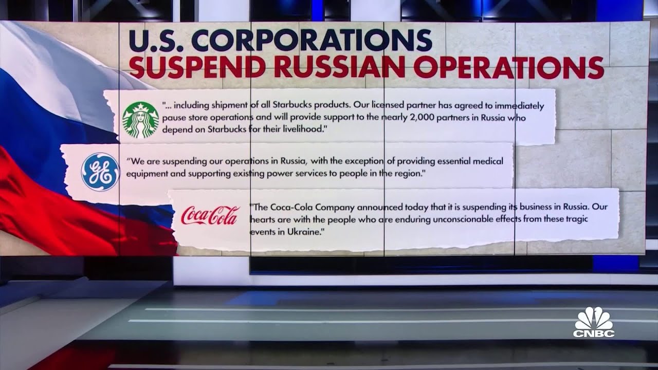 Американские корпорации продолжают покидать Россию после вторжения Путина в Украину.