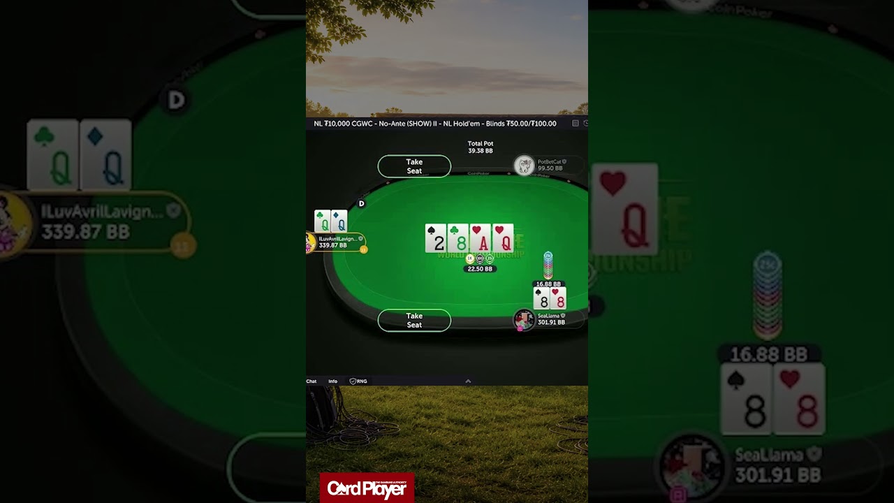 HUGE POT at CGWC: SeaLlama vs. ILuvAvrilLavigne #highstakespoker #pokerplayers #pokerhighlights