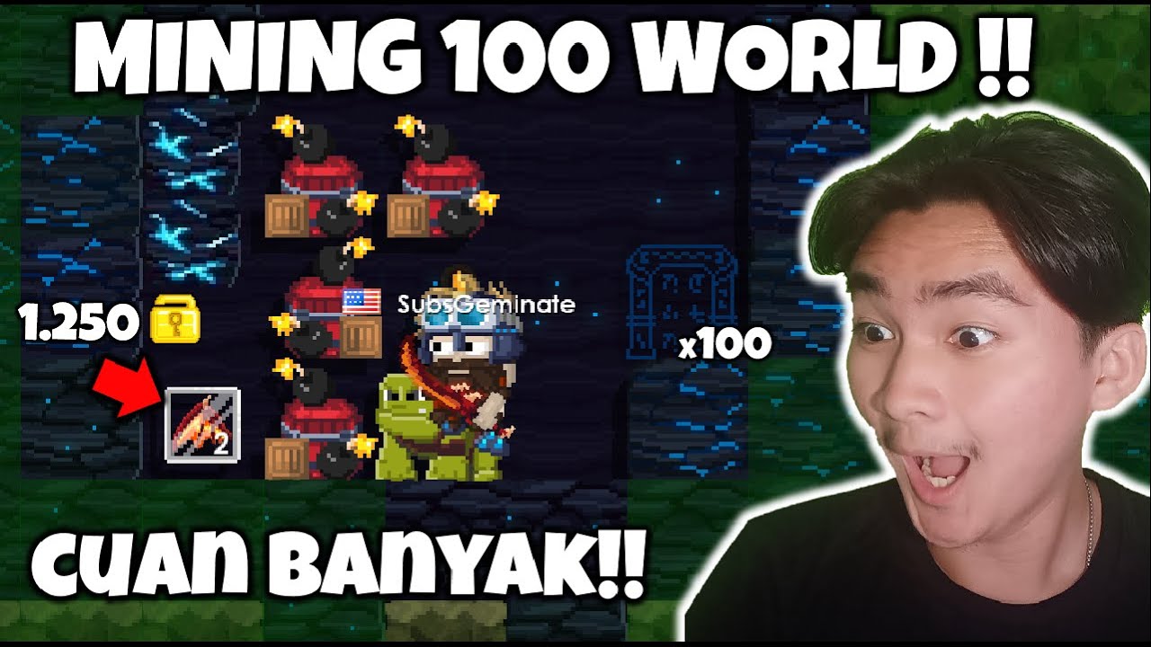 Mining 100 Worlds Dapet CUAN SEGINI !! GILA PROFITNYA !! | Growtopia Profit 2022