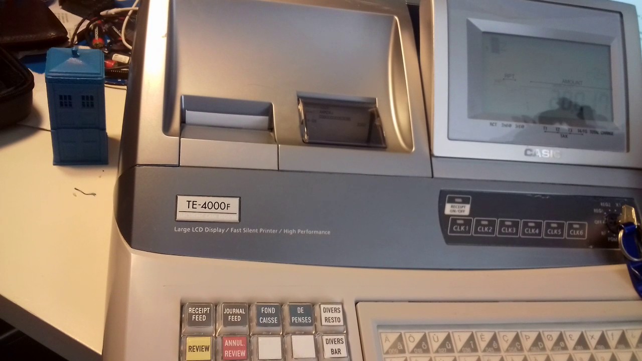 Casio TE-4000F Cash Register Test 18 06 2017 (Reset and print)