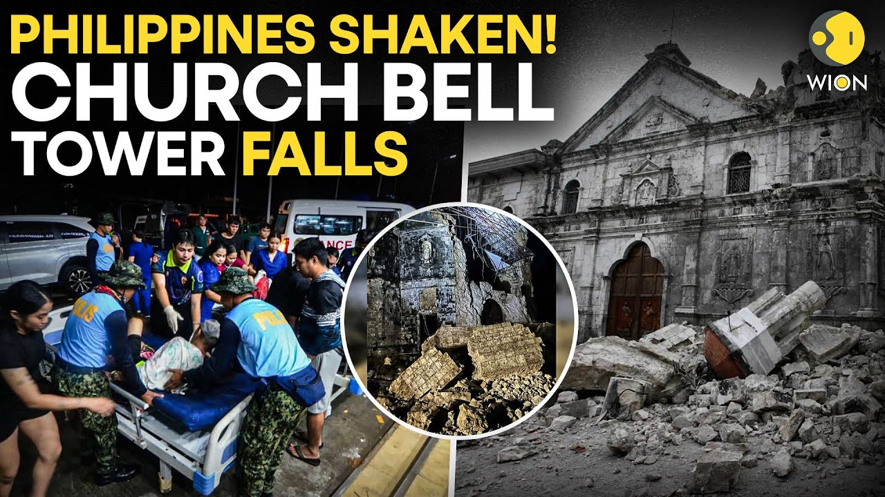 Philippines Earthquake LIVE: Church Bell Tower Falls Down As Philippines Hit By Earthquake | On CAM
