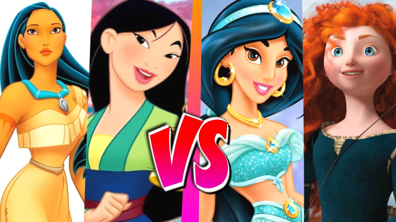 Mulan y pocahontas vs Jasmin y Merida - BATALLA DE RAP ANIMADA