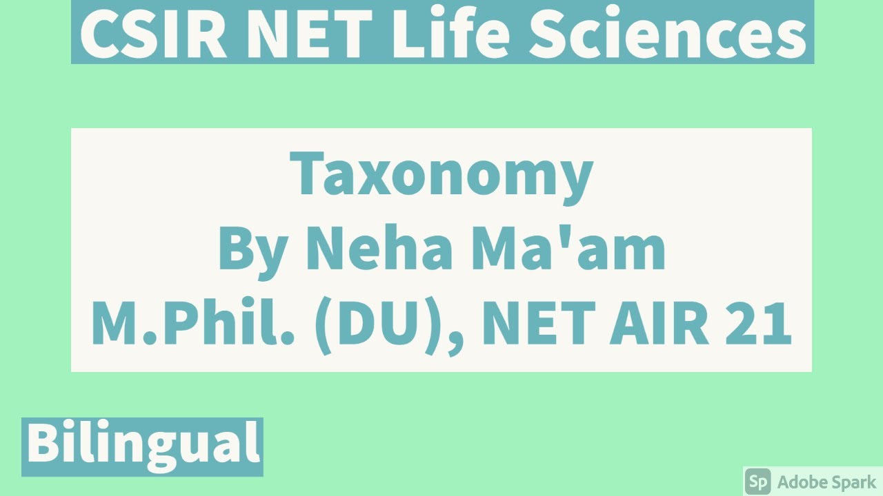 Taxonomy | CSIR NET Life Sciences | Bilingual