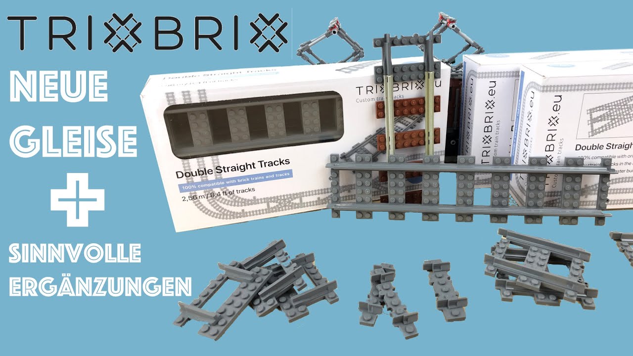 Neue gerade Trix Brix Gleise und ein sinnvoller Adapter - natürlich mit Lego schienen kompatibel!