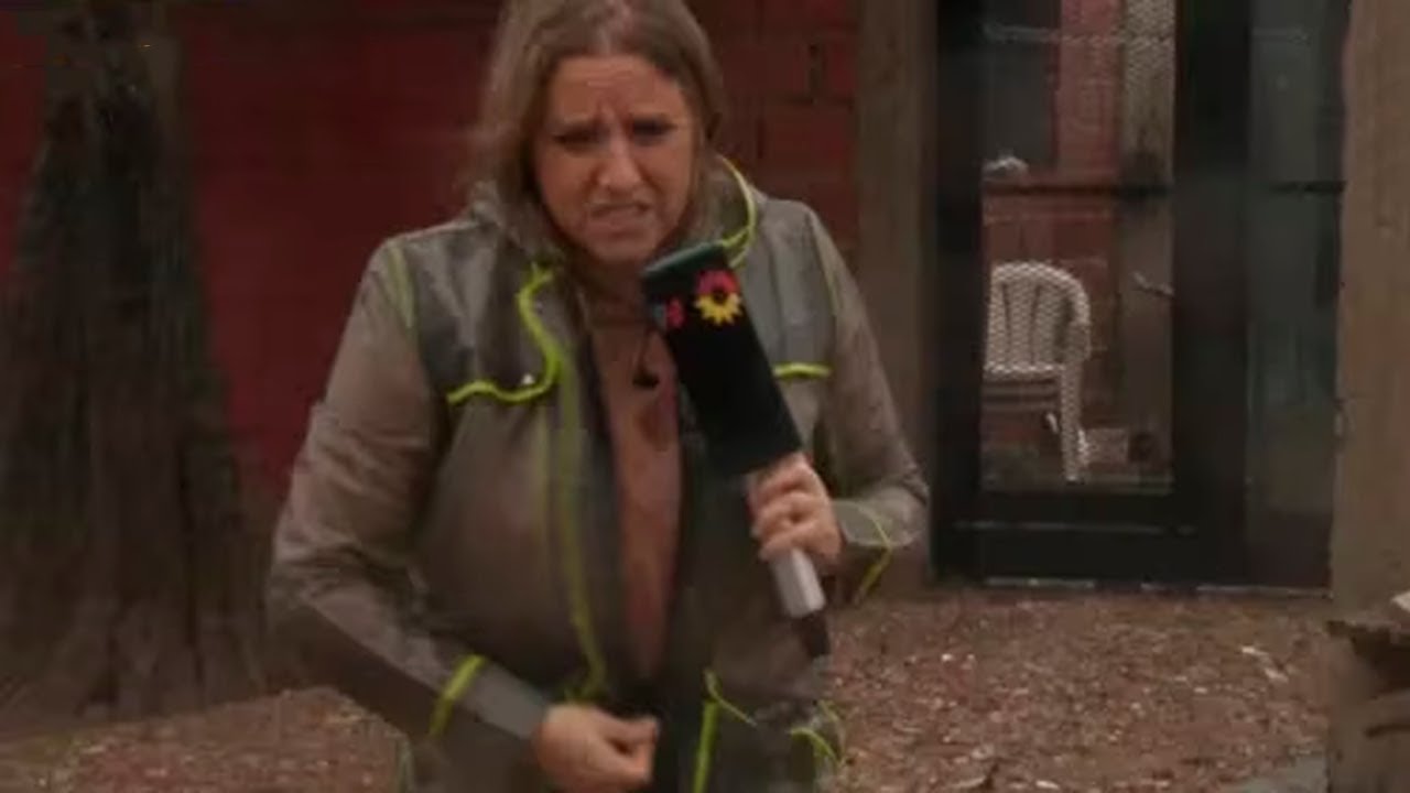 Paula Bernini en la inundación de La Plata: se cayó en un pozo con agua y terminó llorando