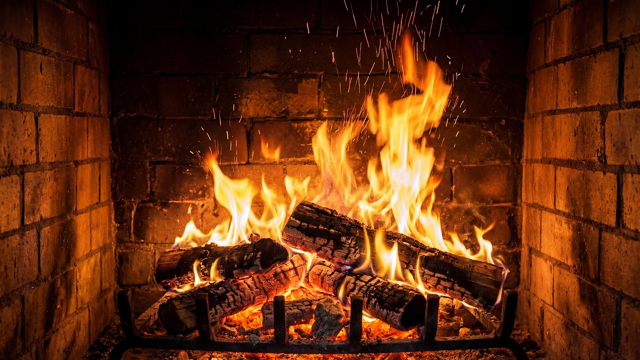 🔥 Fireplace Classic 4K. Cozy Fire with Crackling Fireplace Sounds. Fireplace 4K UHD
