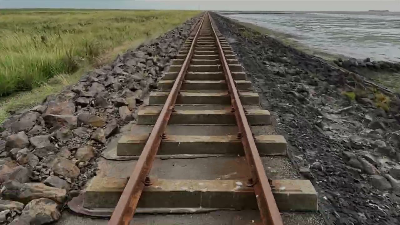 Trip to Hallig Oland from  Dagebüll in Schleswig-Holstein with al ittle train, by Hans Hansen