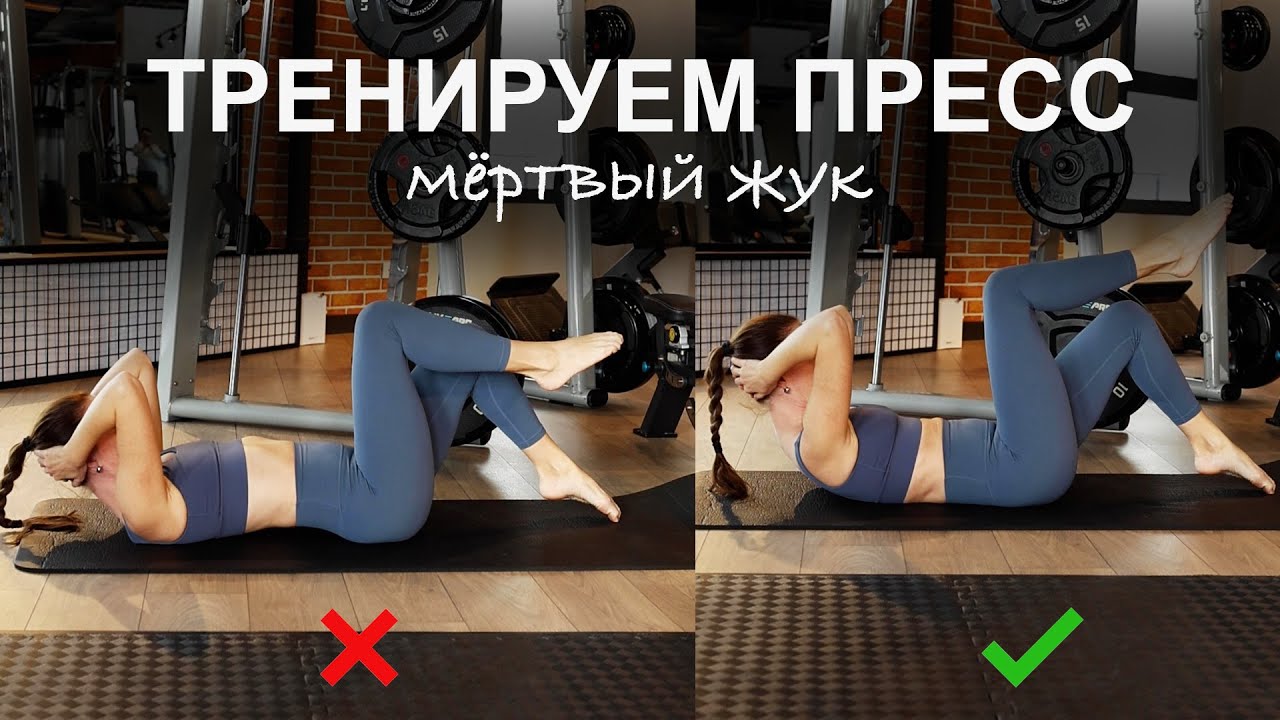 Мёртвый жук. 🔥Лучшее упражнение для пресса! Как правильно сделать. Тренировка пресса.