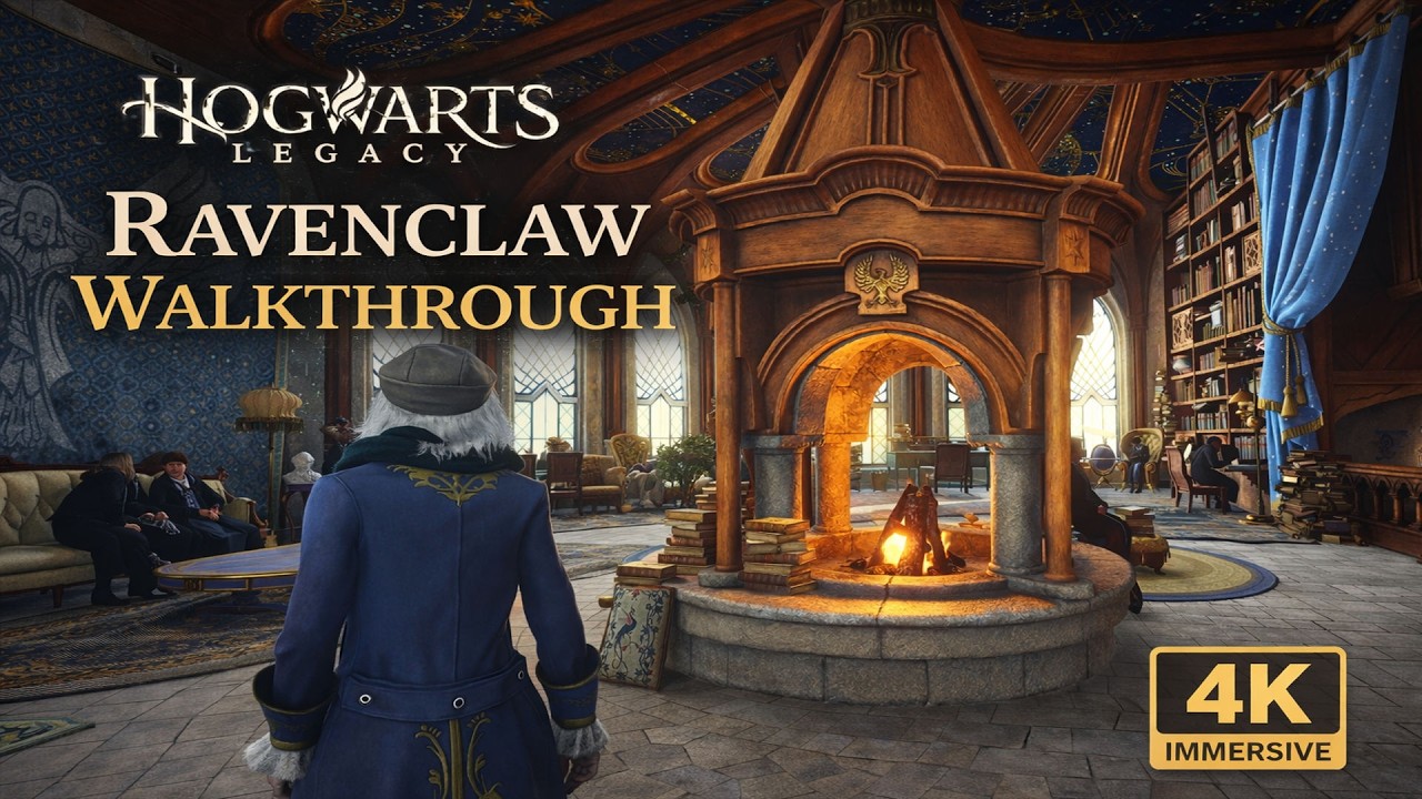 Hogwarts Legacy Ravenclaw Common Room Walk | 4K Ultra HD Immersive Gameplay