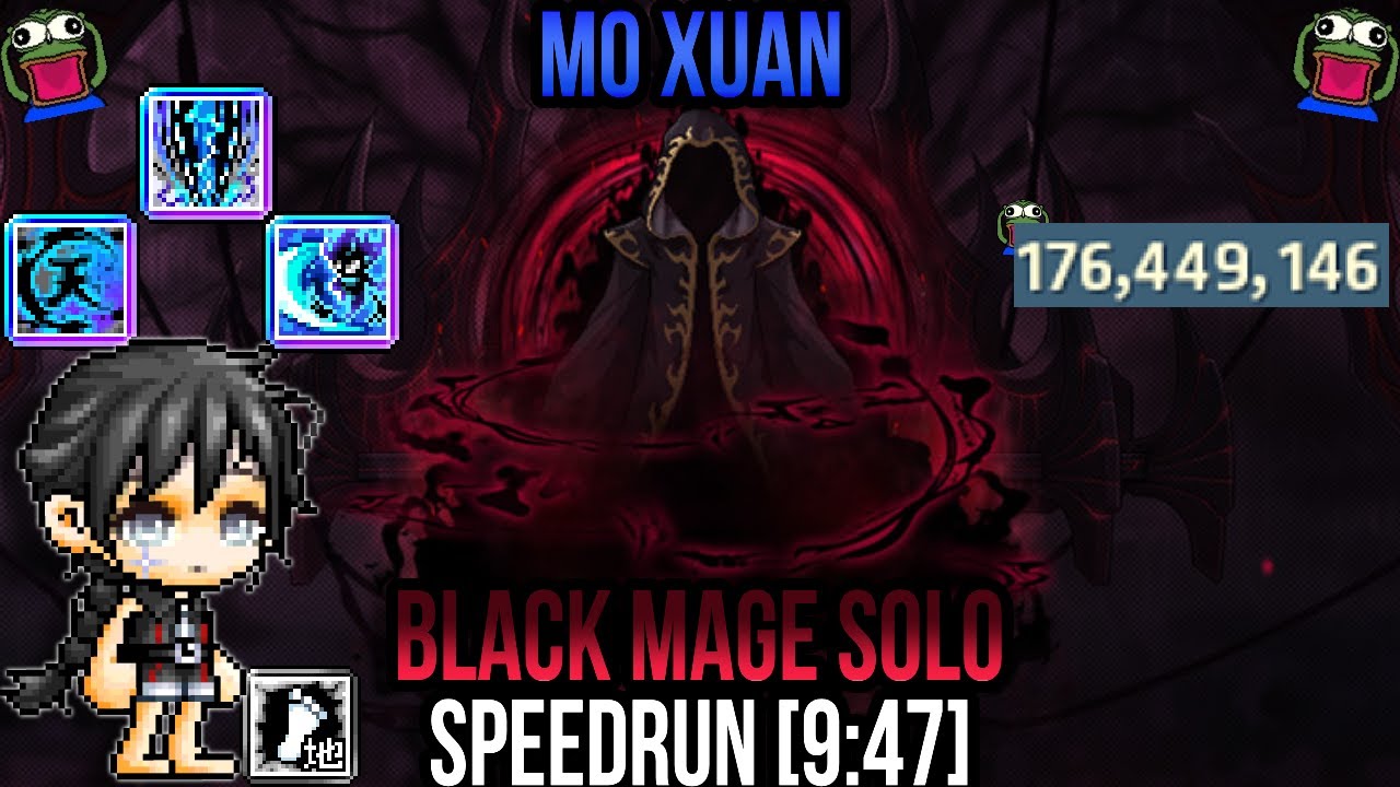 [Maplestory Kronos] Mo Xuan Black Mage Solo Speed Run (9:47)