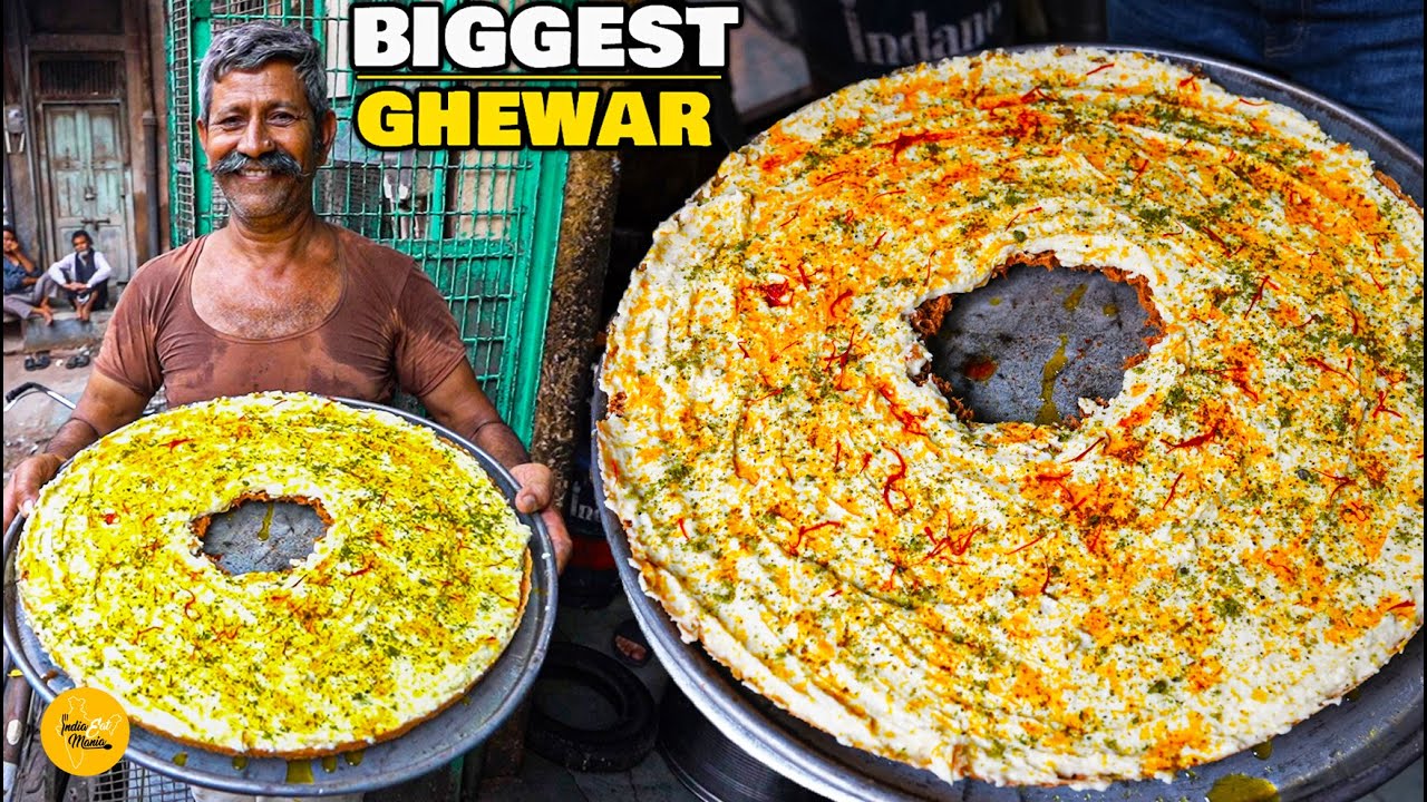 India's Biggest Jumbo Size Kadai Malai Ghewar Making In Jodhpur Rs. 1000/- Only l Jodhpur Food
