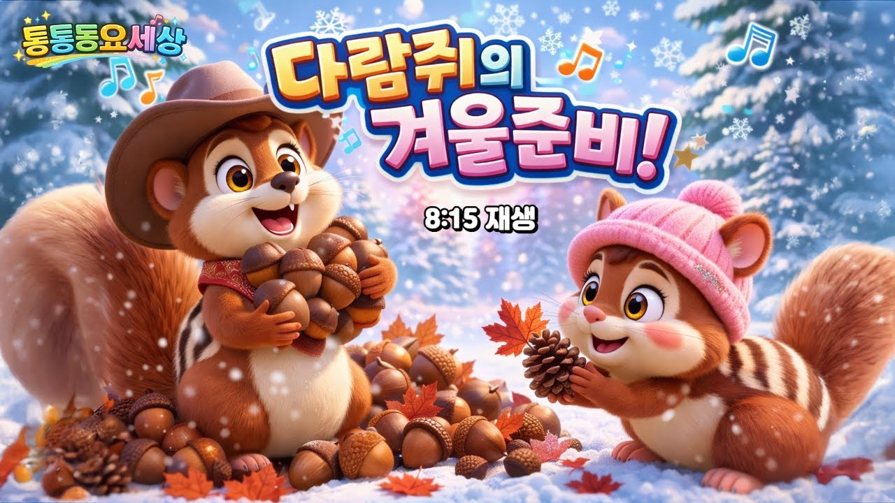 다람쥐의 겨울준비 🍂 | 부지런한 다람쥐 이야기 | 어린이 인성 동요 | 가을 동물 노래 |신나는 어린이,영유아 동요|교육동요|통통동요세상