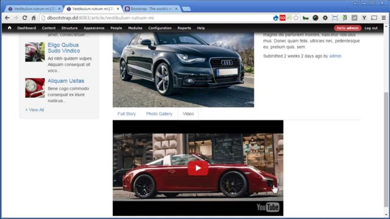 Drupal Bootstrap - 24 - Working With Responsive Embeded Youtube