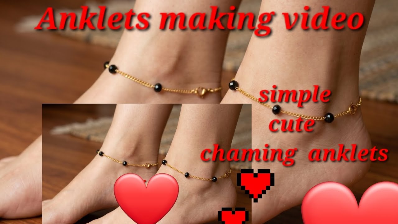 Anklet makes using the chain and crystal beads #jewellery #anklets #cute #hand made 