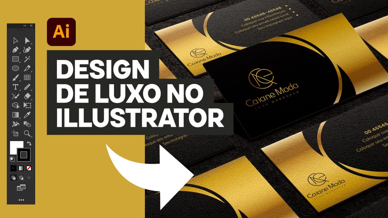 Design de Luxo Crie um Cartão de Visita Dourado no Illustrator!