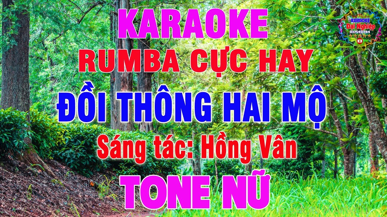 Đồi Thông Hai Mộ Karaoke Tone Nữ Rumba Nhạc Sống 2024 || Karaoke Đại Nghiệp