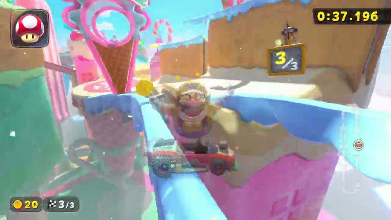 Sky-High Sundae - 1:52.831 - Jamie 🇬🇧 (Mario Kart World world record)