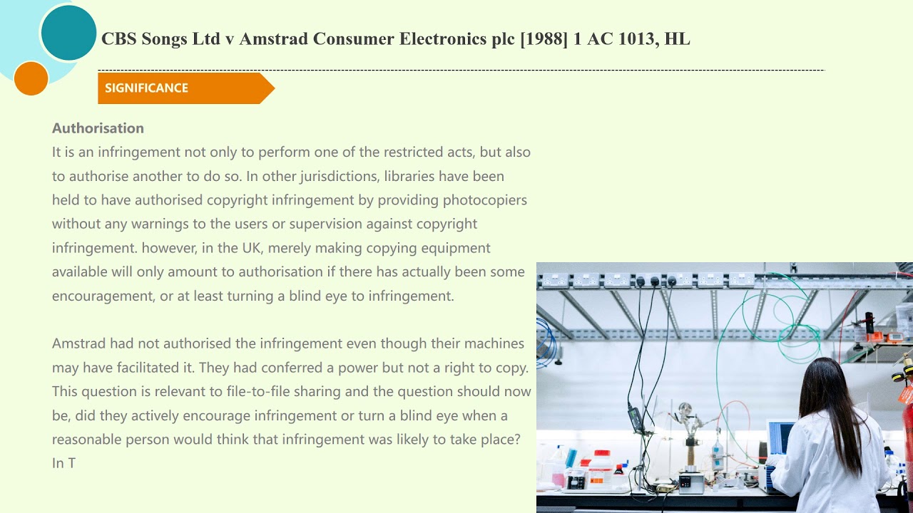 [Intellectual Property Law Case] CBS Songs Ltd v Amstrad Consumer Electronics plc [1988] 1 AC 1013