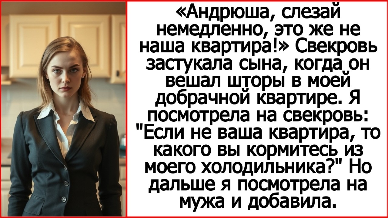 Андрюша, слезай, это же чужая квартира! Свекровь застукала сына, вешающего шторы в моей квартире.