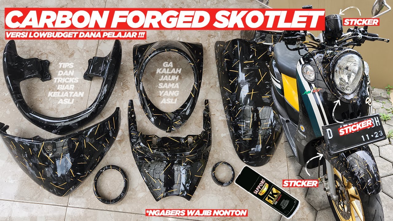 CARBON FORGED SKOTLET/STICKER, TIPS DAN TRICKS BIAR KELIATAN CARBON ASLI | PROJECT MIO KHALIFA EPS.8
