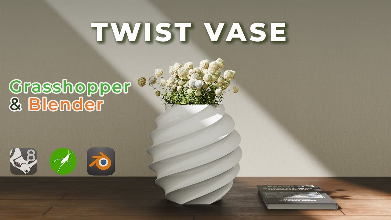 TWIST VASE - Grasshopper Parametric Modeling & Blender Rendering
