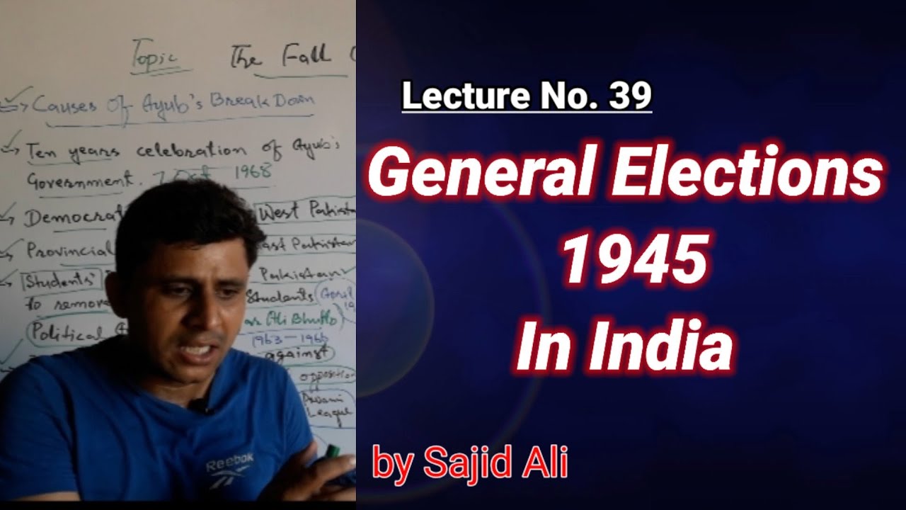 Lecture No. 39 | General Elections 1945 in India | by Sajid Ali