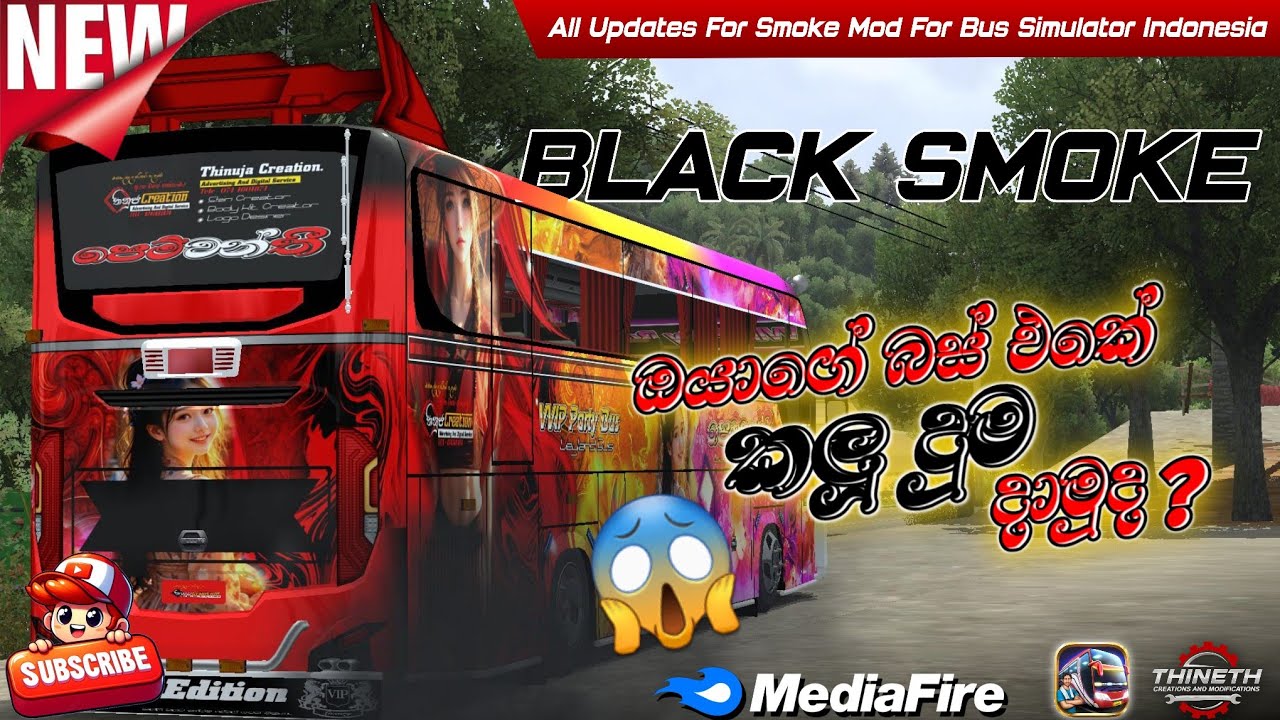 ඔයාගේ බස් එකටත් කලු දුම දාමුද ? 🥵🔥 | Black Smoke Mod For Bus Simulator Indonesia| #Thineth_creation 