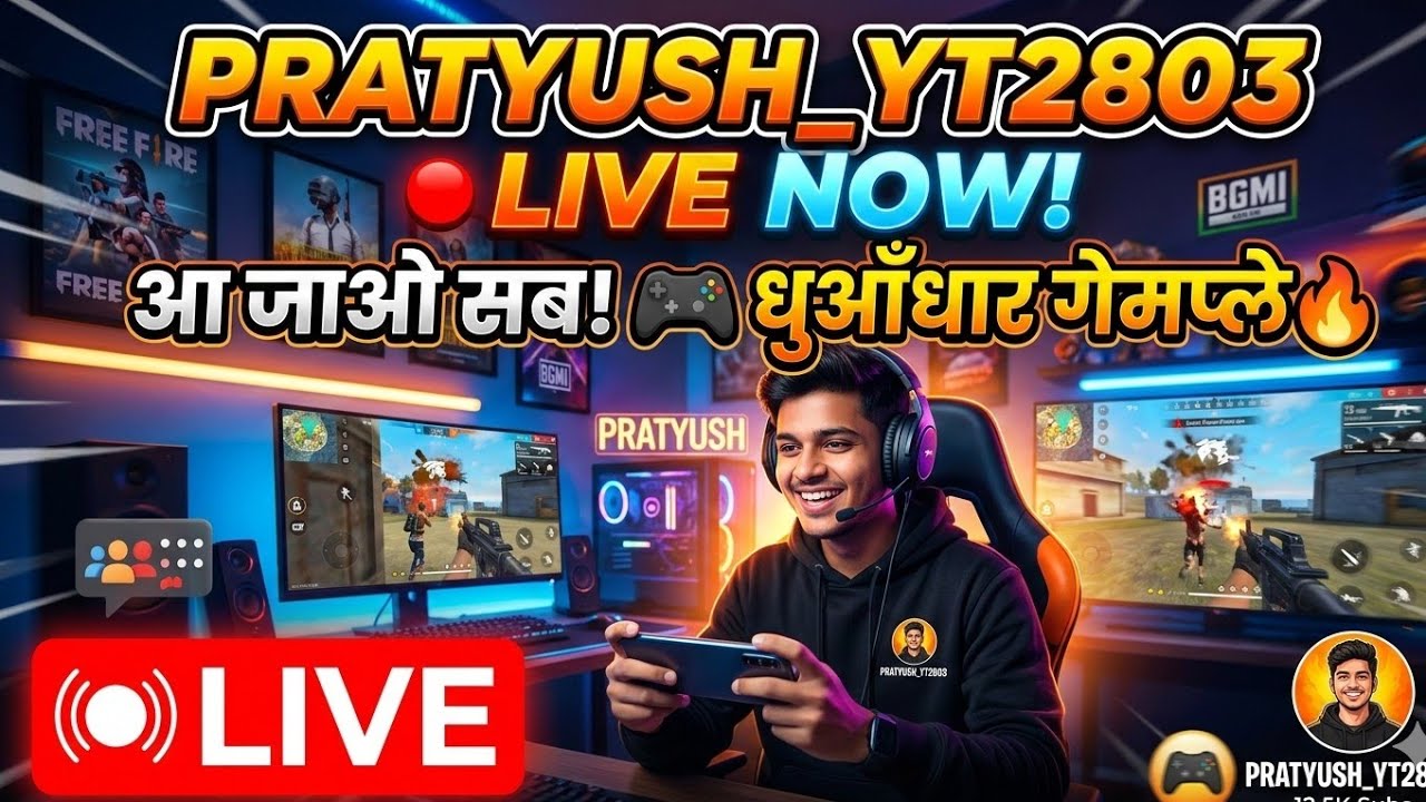 🔴 PRATYUSH_YT2803 LIVE | Free Fire Rank Push 🔥 Headshot Gameplay#freefire#live