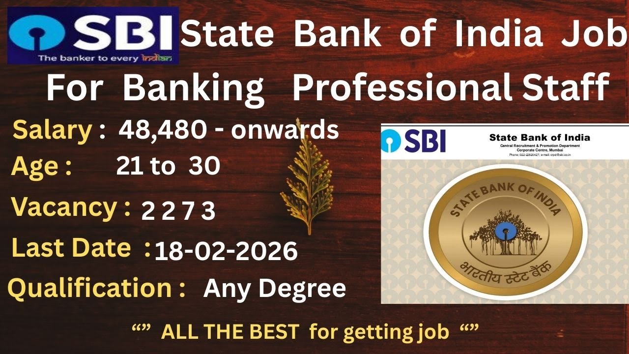 State Bank of India job for Banking Professionals staff.