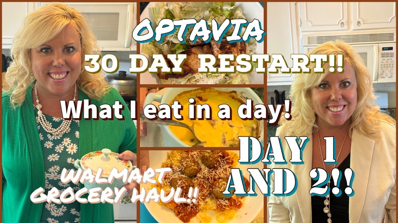 DAY 1 AND 2 // OPTAVIA 5 AND 1 // 30 DAY RESTART! WHAT I EAT IN A DAY! WALMART GROCERY HAUL!