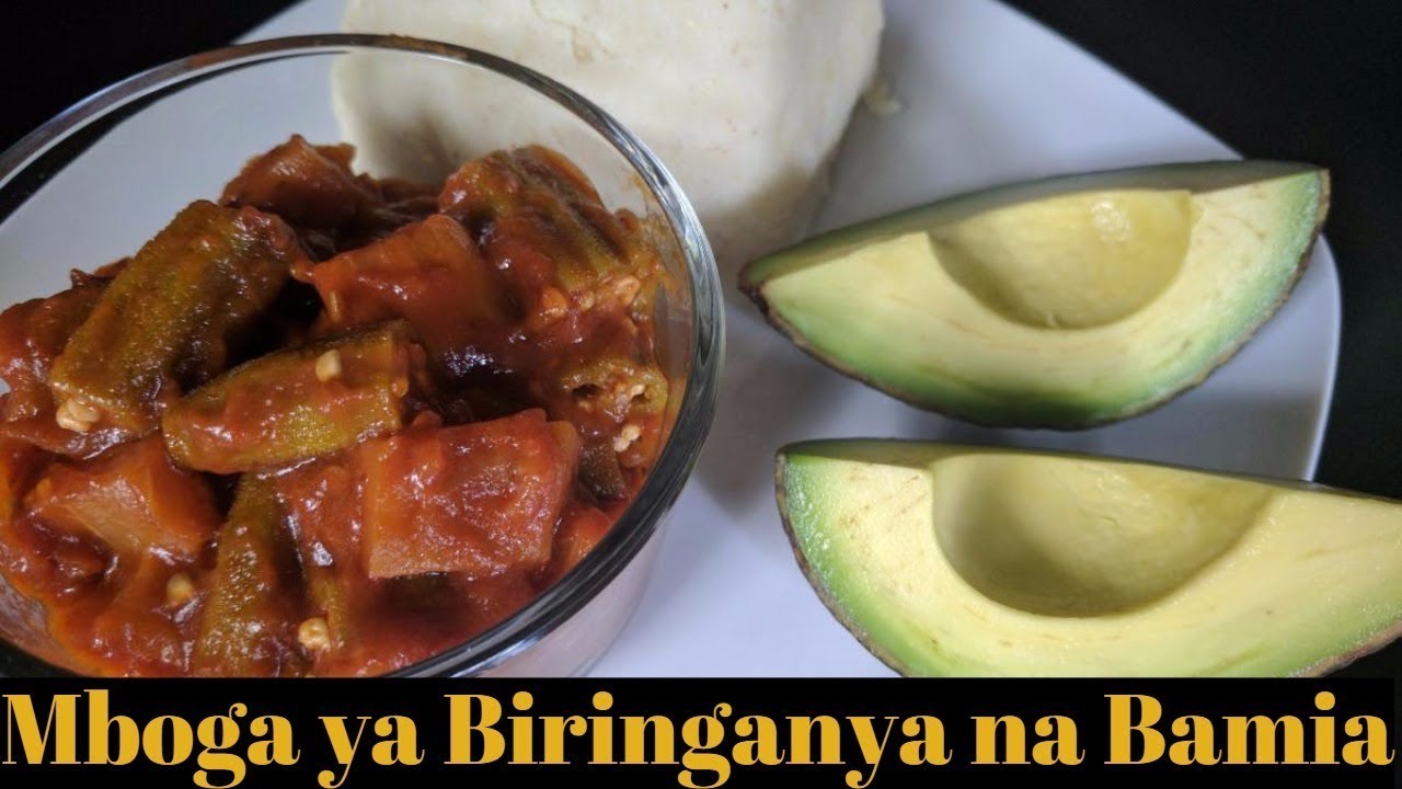 Mboga ya Biringanya na Bamia - Swahili