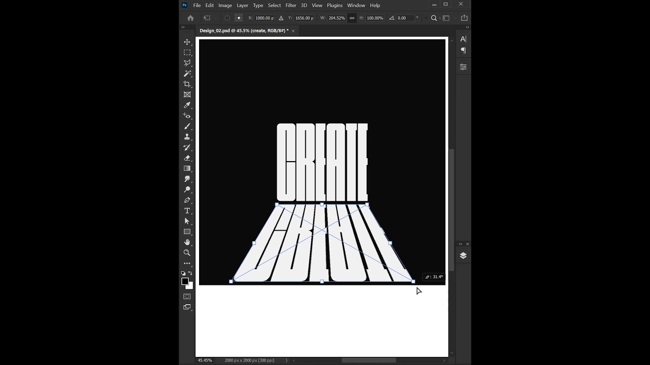 Perspective Text Effect in Photoshop - Photoshop Manipulation Tutorial #shorts #photoshop