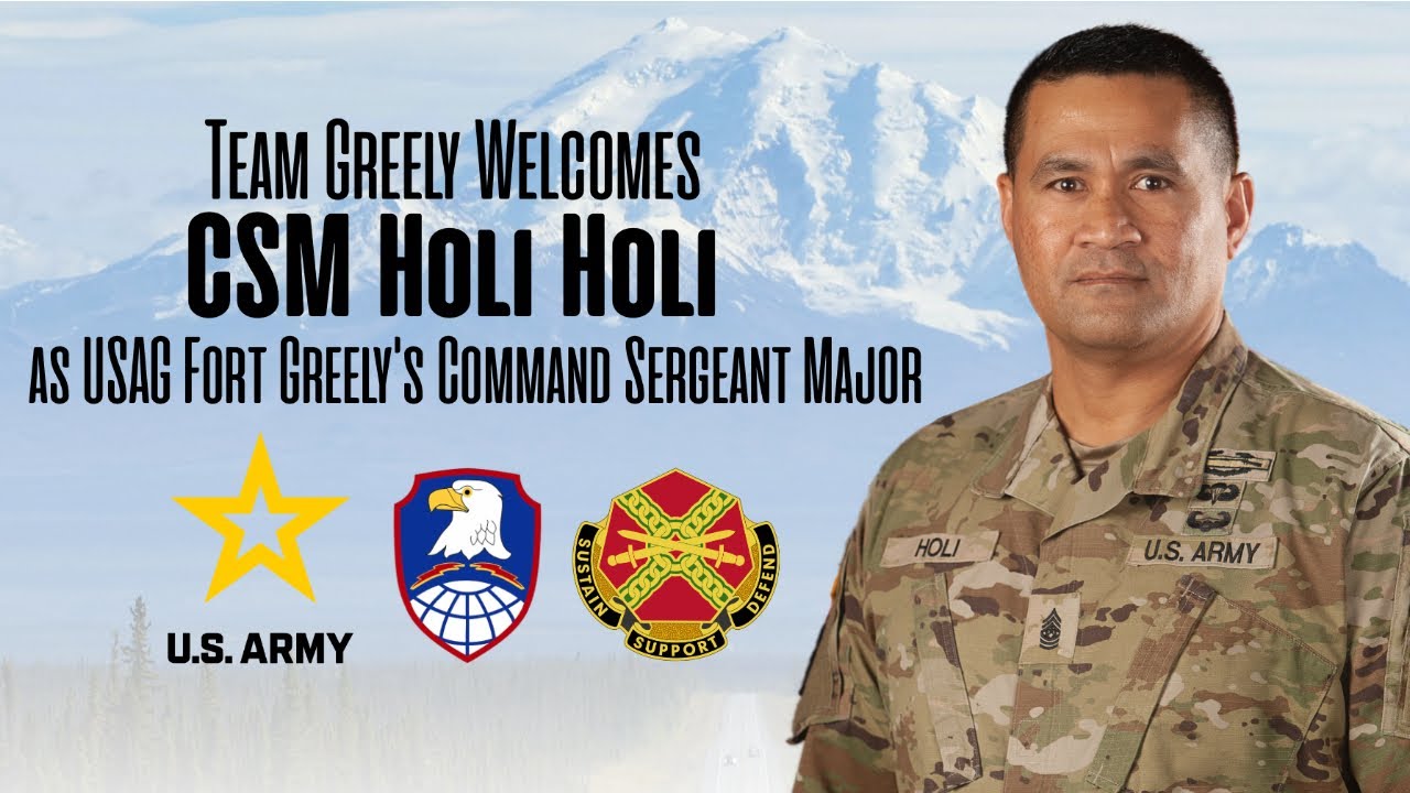 CSM Holi Holi assumes responsibility for Fort Greely Garrison from CSM Jarvis Dunham