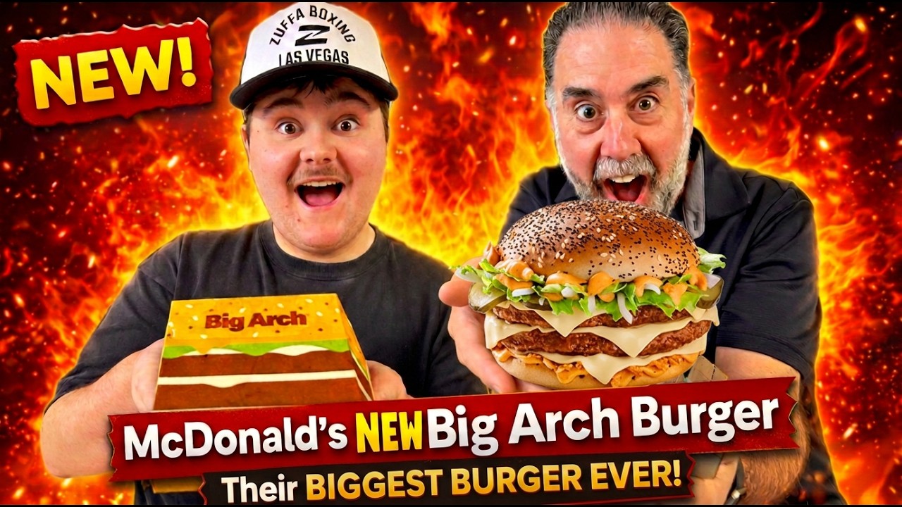 McDonald&rsquo;s BIGGEST Burger EVER?! 🍔 Big Arch Burger Review!