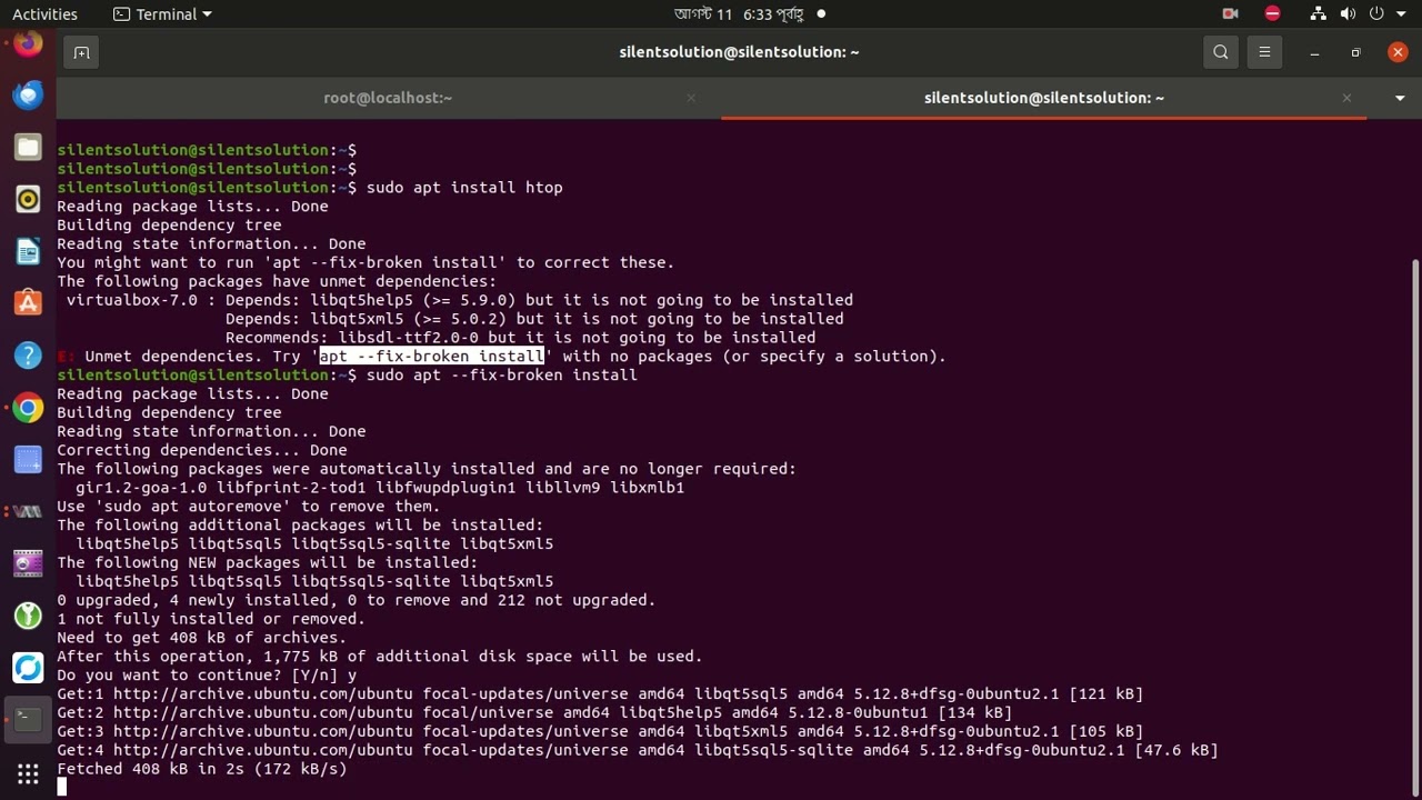How to Fix E Unmet dependencies  Try apt fix broken install | htop Install