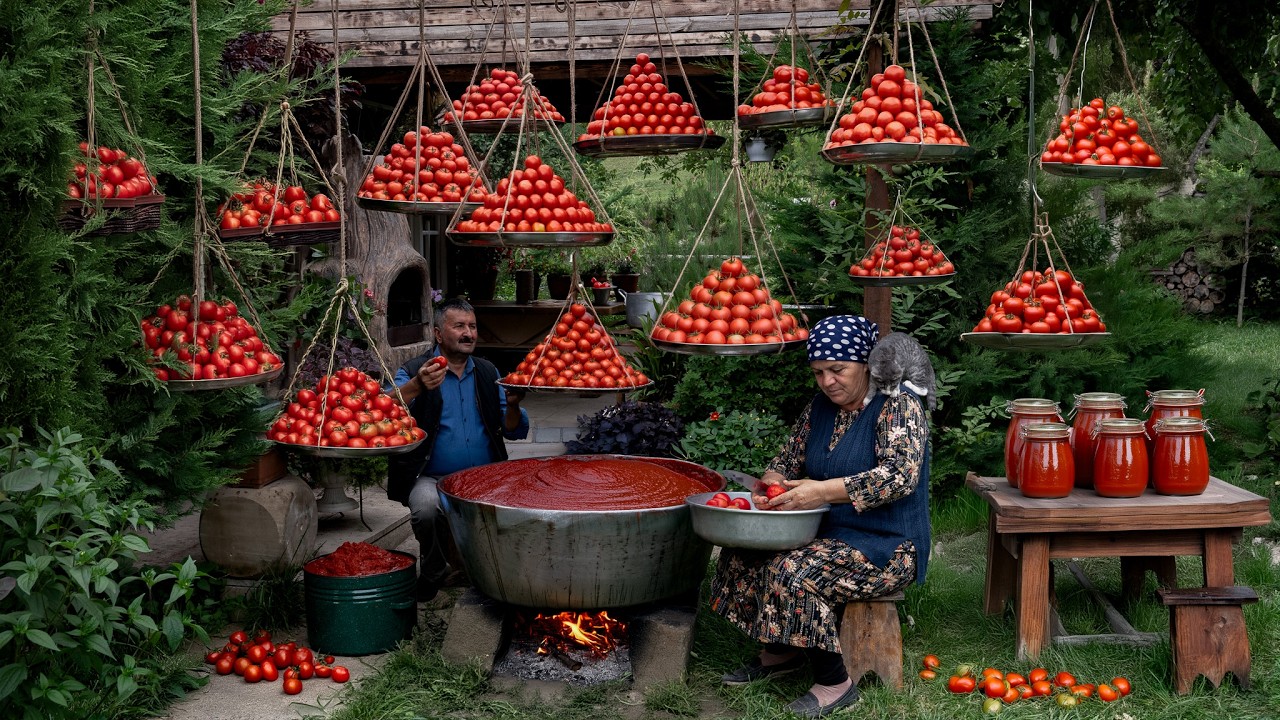 Slow Cooked Tomato Paste the Traditional Way 🌿🍅🔥