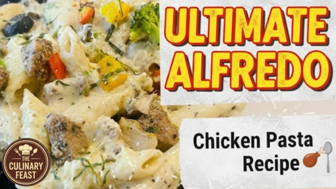 Creamy Alfredo White Sauce Chicken Mushroom Pasta|Easy Restaurant-Style Recipe🍝#cooking #pasta #food