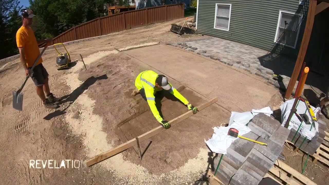 Semi Circular Paver Patio. Start to Finish Timelapse