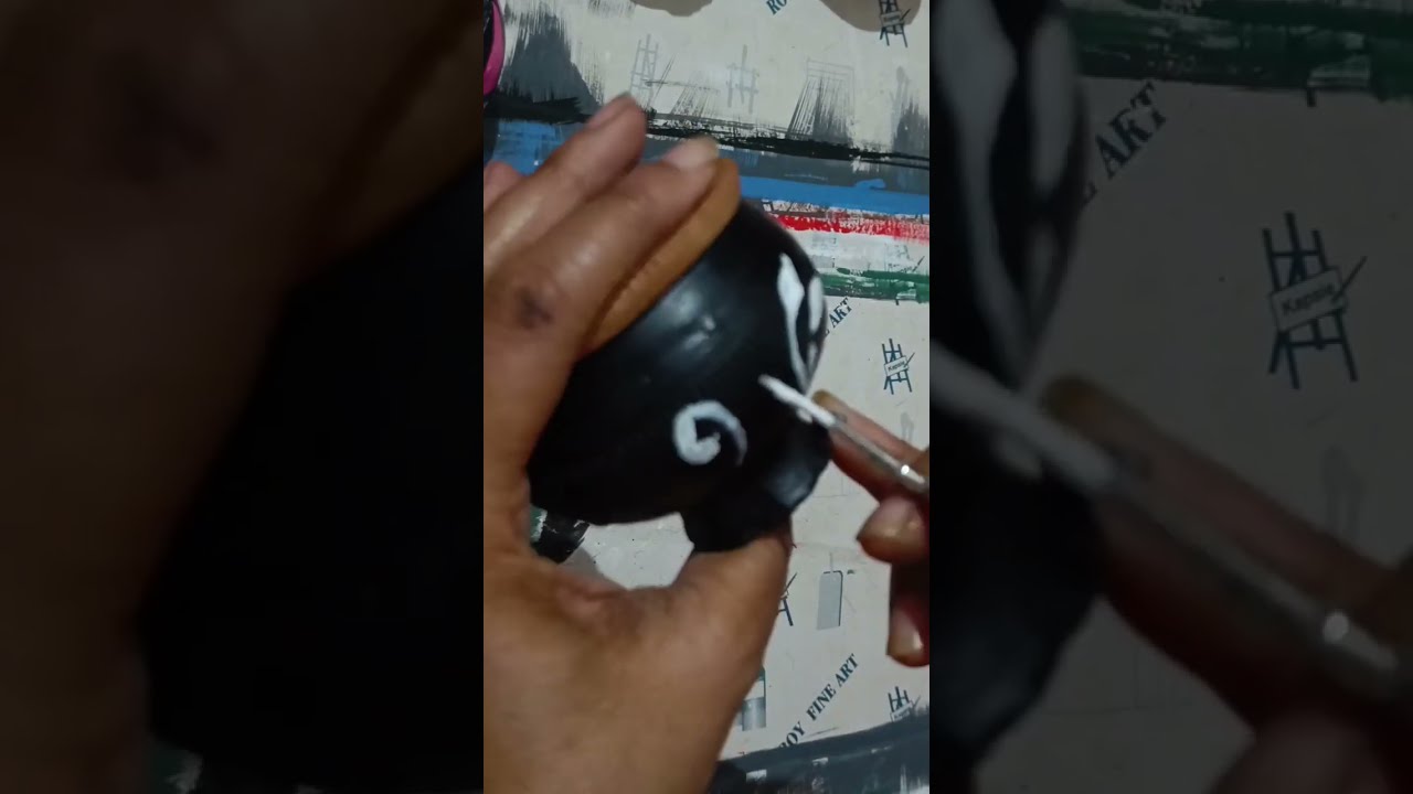 Pot painting | Earthen clay pot painting #easyart #craft #potart #craftideas #conceptualart