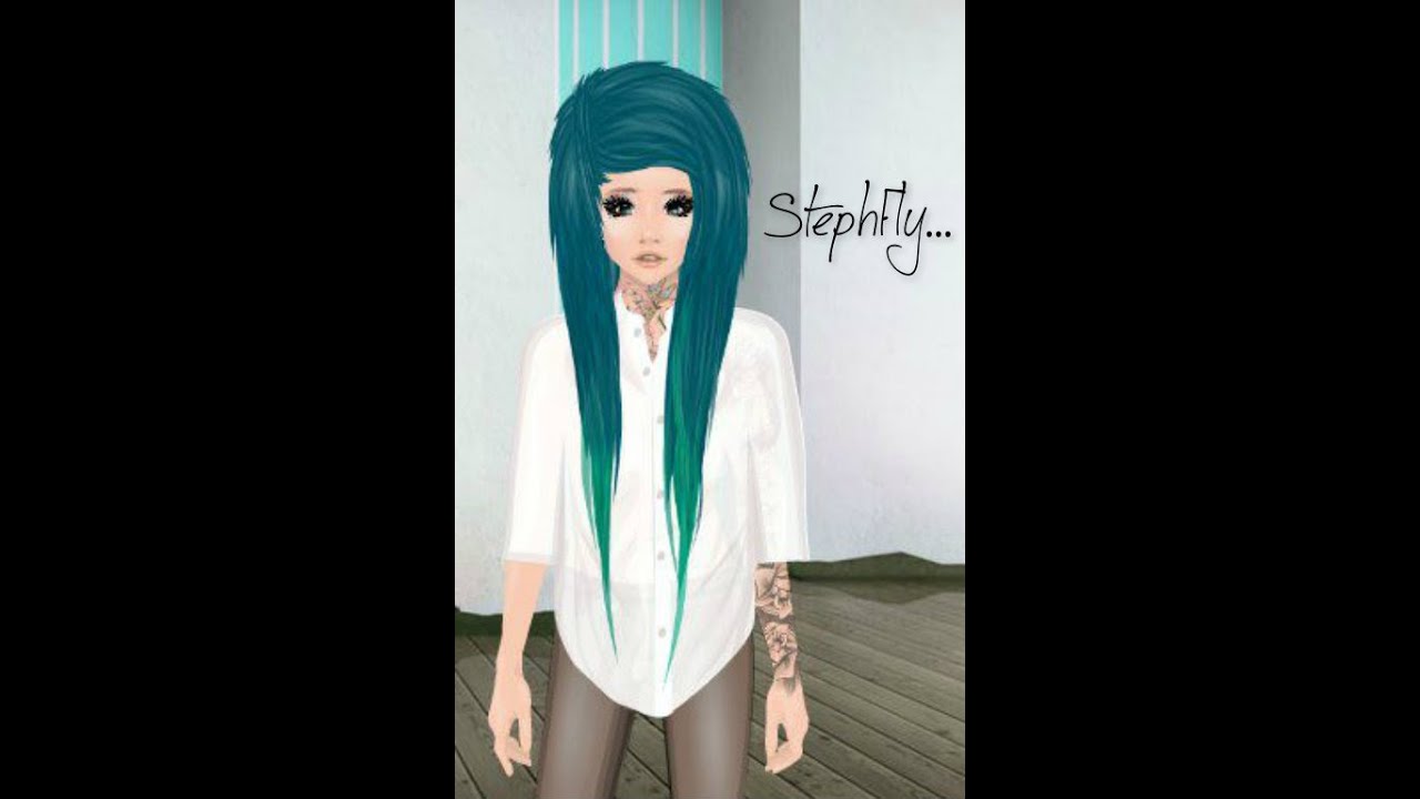 Stardoll Stardesign Tutorial : Blue-Green Scene/Emo Wig