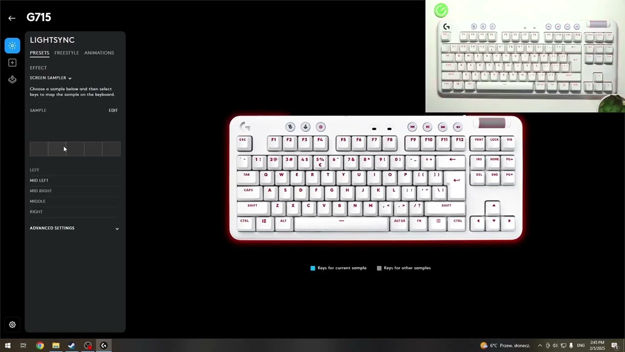 Как настроить подсветку на клавиатуре Logitech G715?