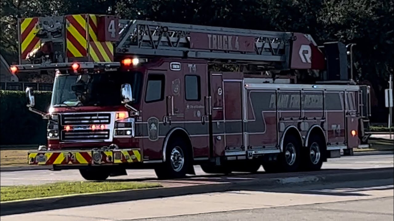 Plano Fire Rescue Truck 4 Responding/Arriving