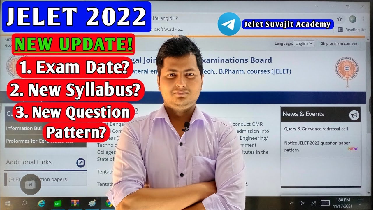 JELET EXAM 2022 SYLLABUS CHANGE | Details Analysis | New Exam Date / Question Pattern / Syllabus