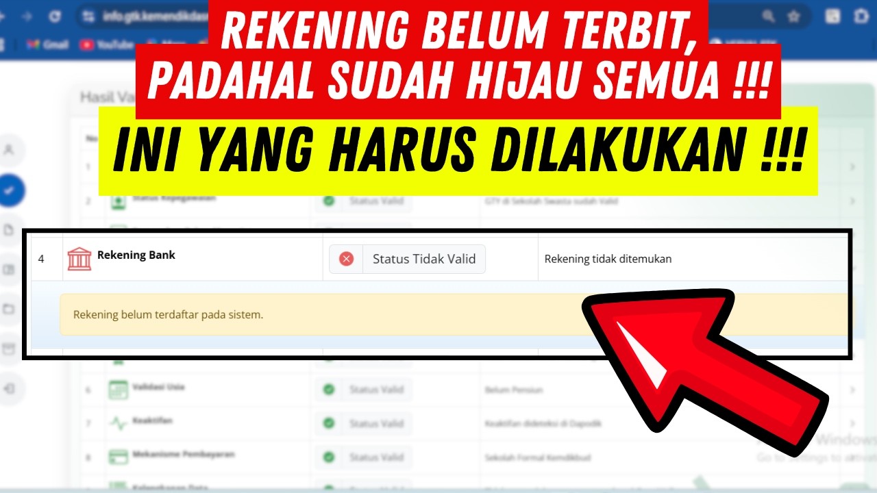 PENJELASAN REKENING BELUM TERBIT INFO GTK | TERBARU - REKENING TPG