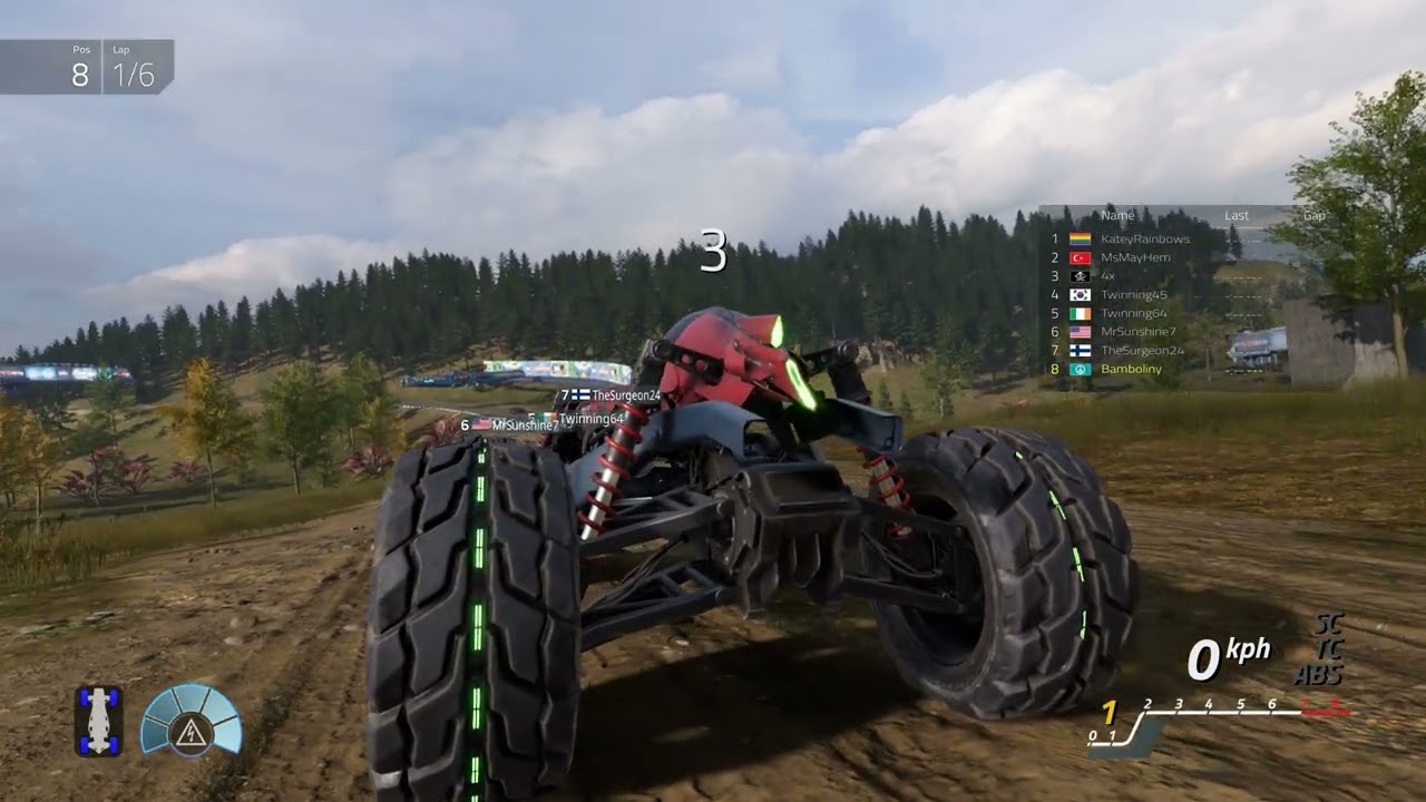 ExoCross. Last few races of the championship on Extreme difficulty (with restarts after errors).